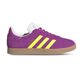 adidas Gazelle Purple Sneakers with Neon Yellow Stripes & Gum Sole