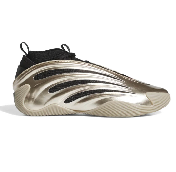 adidas Metallic Gold & Black High-Top Sneakers with Sculpted Shell