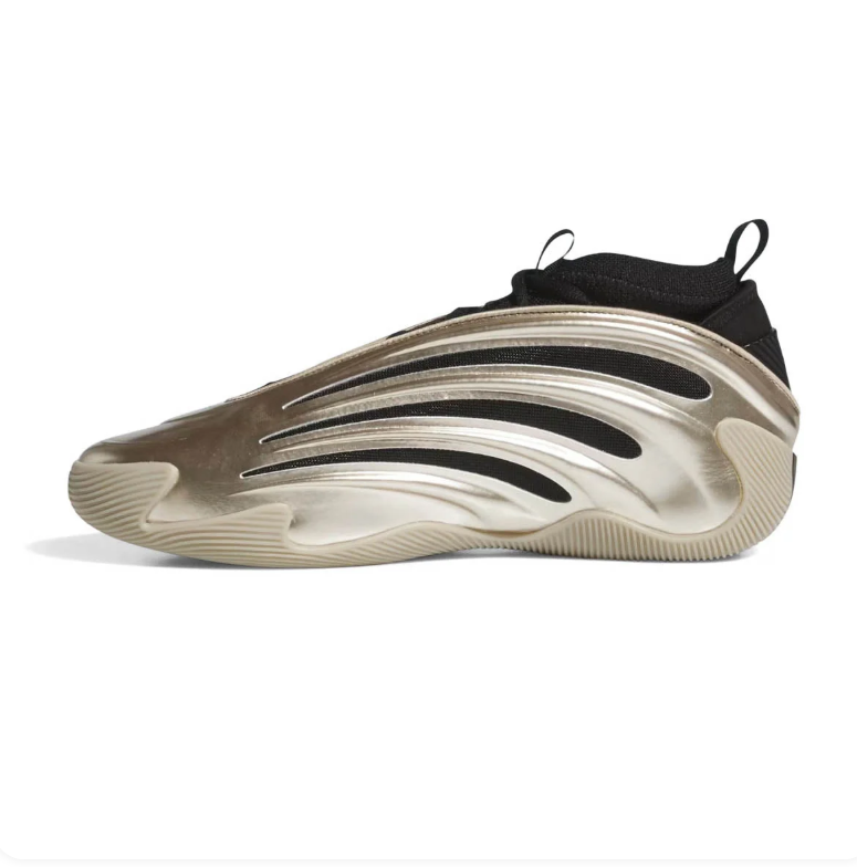 adidas Metallic Gold & Black High-Top Sneakers with Sculpted Shell