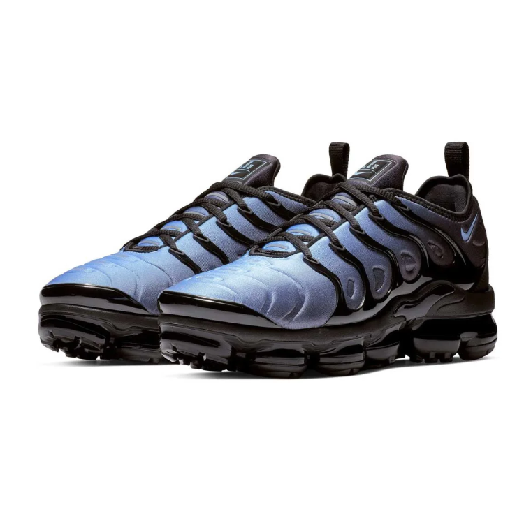 Nike Air VaporMax Plus Blue-Gray & Black Sneakers with Black Air Sole