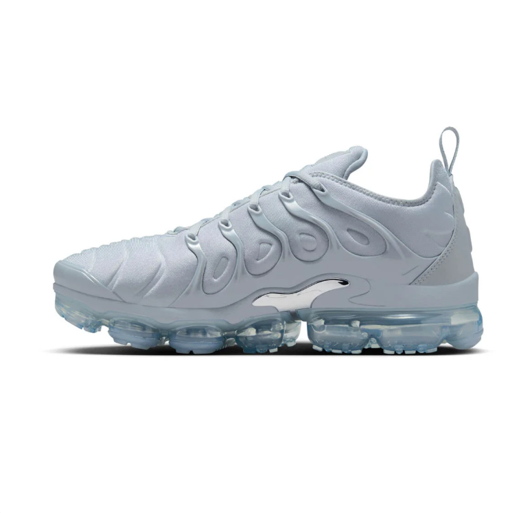 Nike Air VaporMax Plus Light Gray Sneakers with Chrome Accents