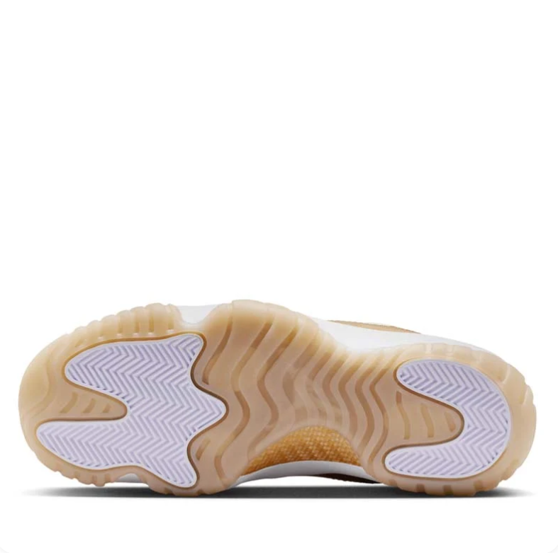 Air Jordan 11 Low White & Metallic Gold Sneakers