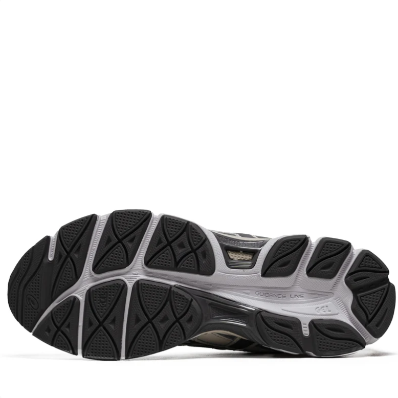 ASICS Silver & Cream Mesh Sneakers with Black Stripes & Pink Accents