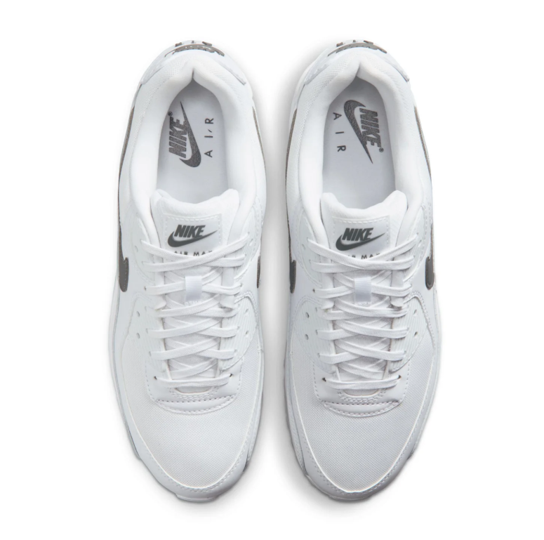 Nike Air Max 90 White Sneakers with Dark Gray Swoosh