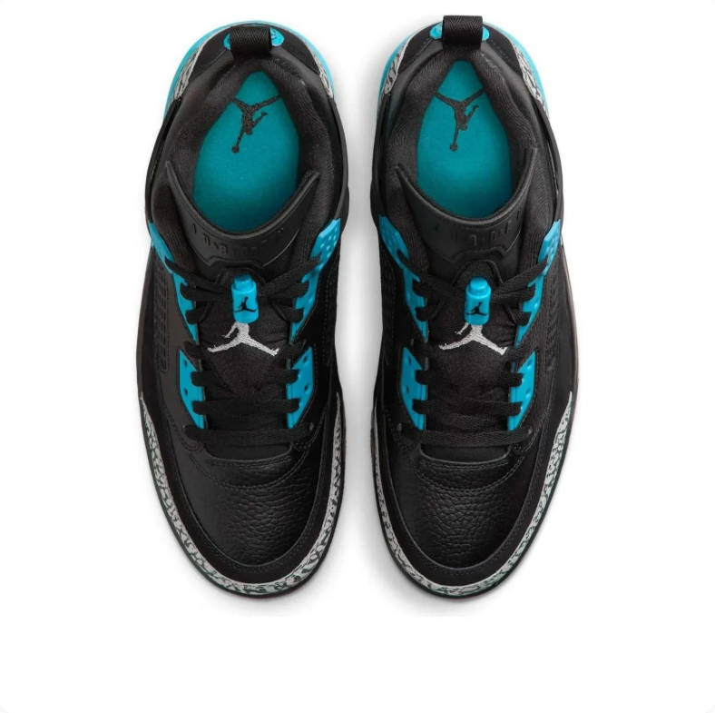 Air Jordan Spizike Low Black & Turquoise Sneakers with Elephant Print