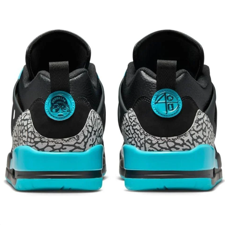 Air Jordan Spizike Low Black & Turquoise Sneakers with Elephant Print