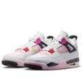 Air Jordan 4 Light Gray Sneakers with Pink & Sunset Gradient Accents