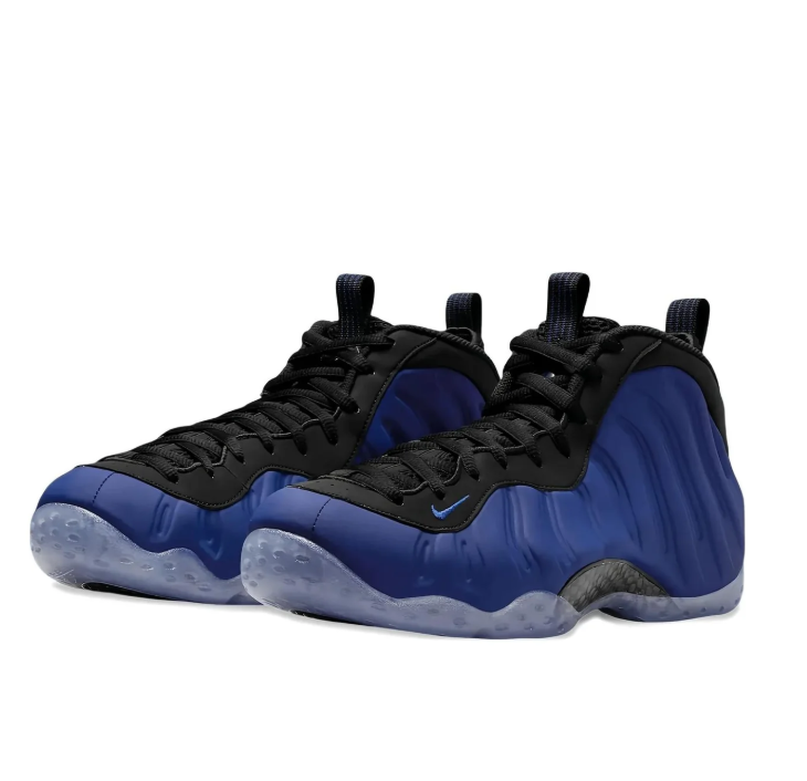 Nike Air Foamposite One Royal Blue & Black Sneakers with Icy Blue Outsole