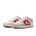 Nike Dunk Low Light Gray & White Sneakers with Red Accents