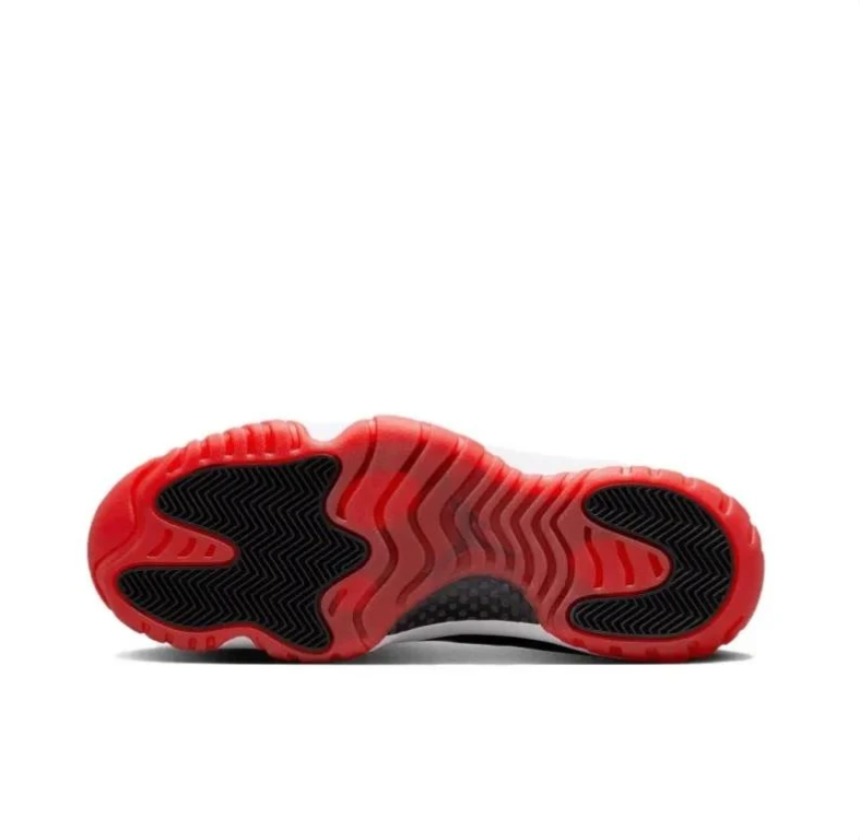 Air Jordan 11 Low Black Sneakers with White Midsole & Red Outsole