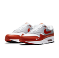 Nike Air Max 1 White & Light Gray Sneakers with Burnt Orange Accents