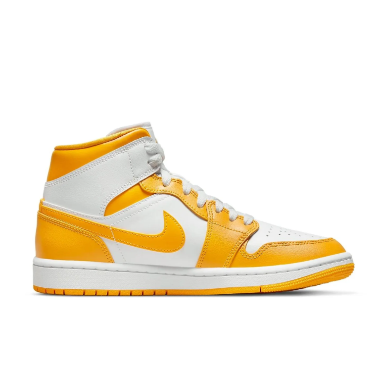 Air Jordan 1 Mid Golden Yellow & White Sneakers