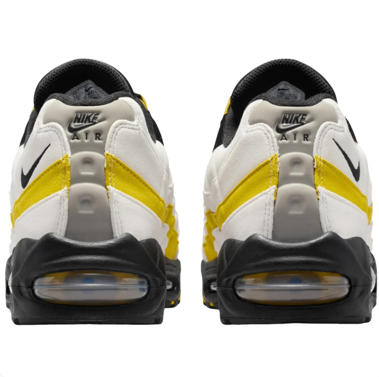 Nike Air Max 95 White & Black Sneakers with Yellow Accents