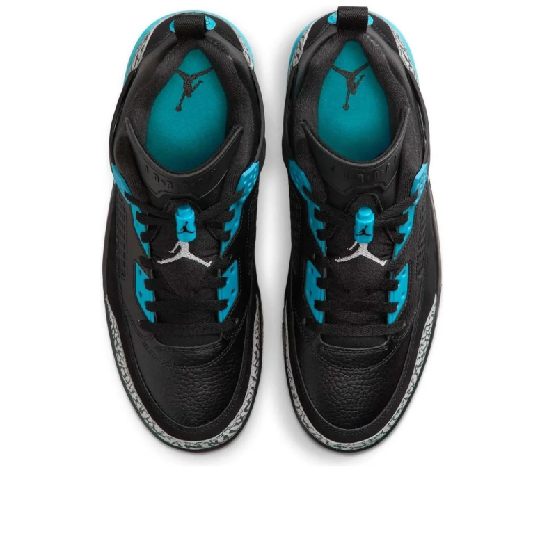 Air Jordan Spizike Low Black & Turquoise Sneakers with Elephant Print