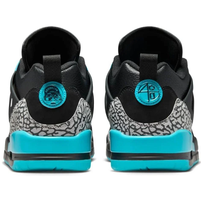 Air Jordan Spizike Low Black & Turquoise Sneakers with Elephant Print