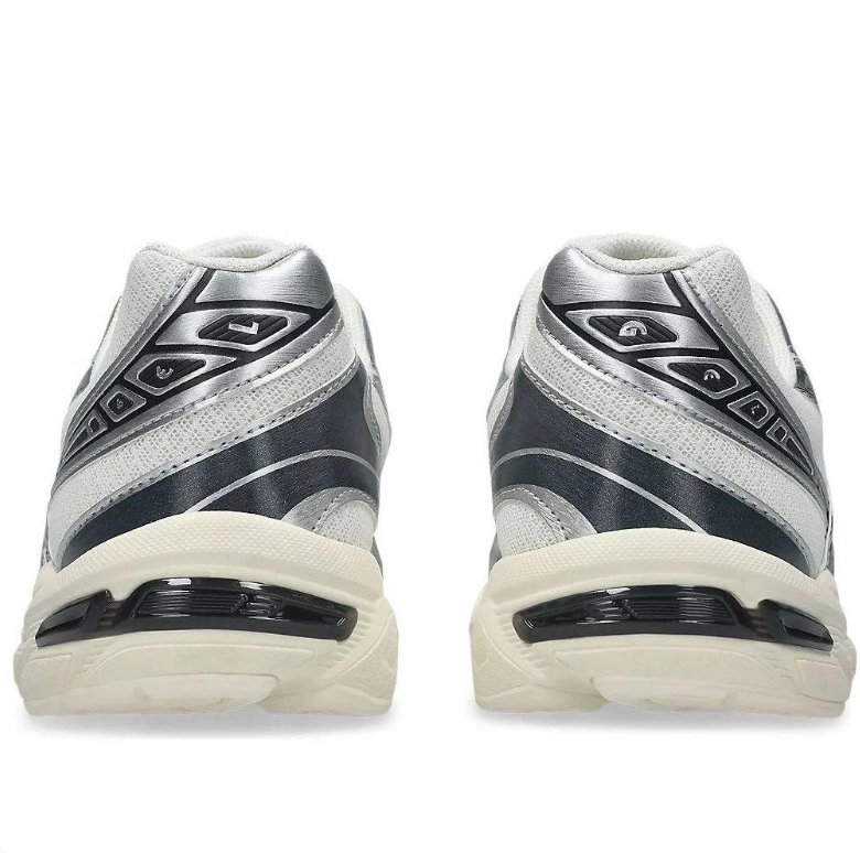 ASICS Silver & White Sneakers with Black Accents and Cream Sole