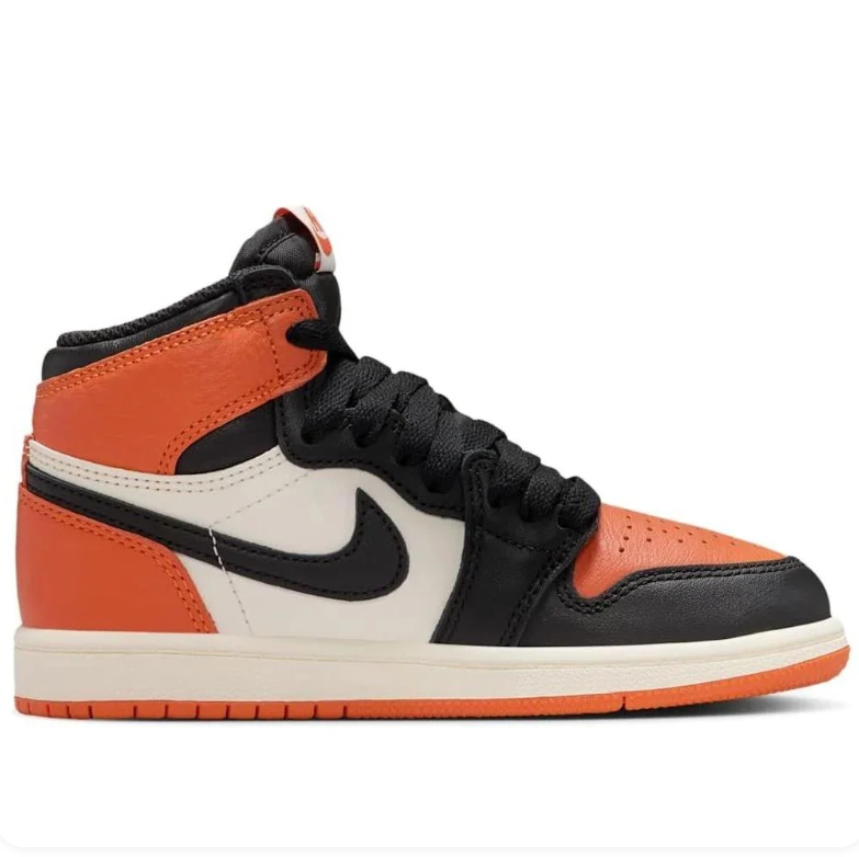 Air Jordan 1 High Orange, Black & White Sneakers