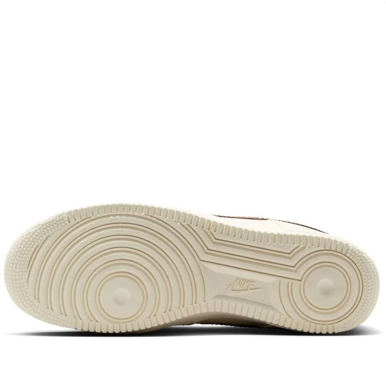 Nike Air Force 1 Low Cream Sneakers with Dark Brown Accents