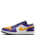 Air Jordan 1 Low Purple, Gold & White Sneakers