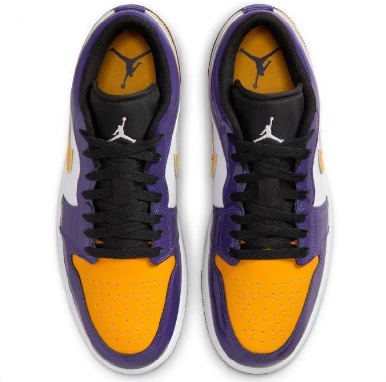 Air Jordan 1 Low Purple, Gold & White Sneakers