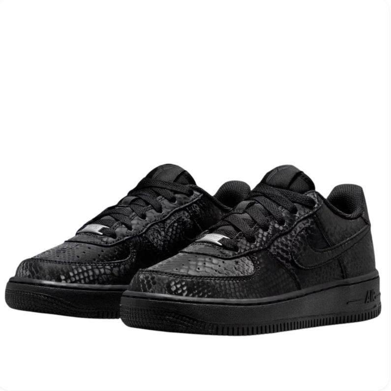 Nike Air Force 1 Low Black Snakeskin-Effect Sneakers with Kobe Details