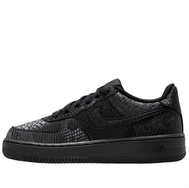 Nike Air Force 1 Low Black Snakeskin-Effect Sneakers with Kobe Details