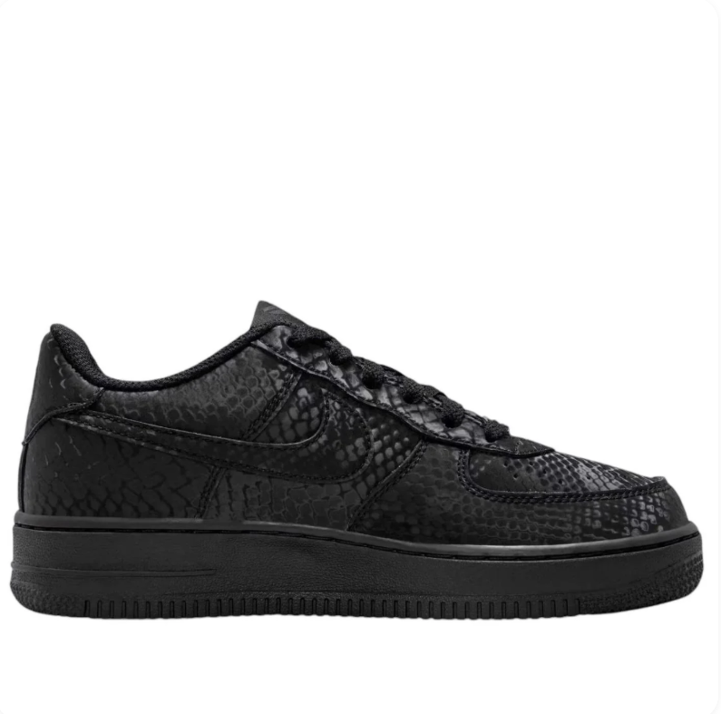 Nike Air Force 1 Low Black Snakeskin-Effect Sneakers with Kobe Details
