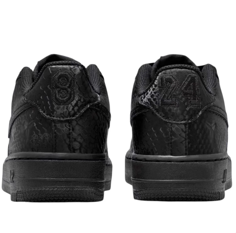 Nike Air Force 1 Low Black Snakeskin-Effect Sneakers with Kobe Details