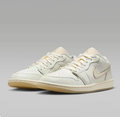 Air Jordan 1 Mid Black & Beige Sneakers with Olive Accents