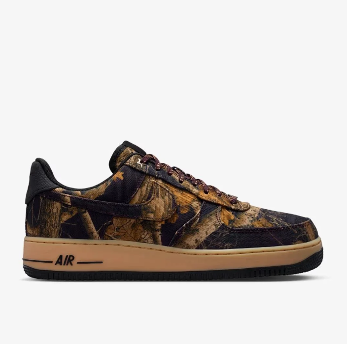 Nike Air Force 1 Low Brown & Black Woodland Camo Sneakers