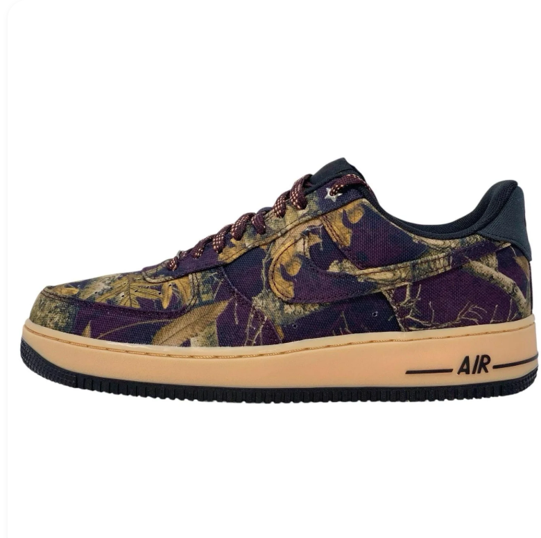 Nike Air Force 1 Low Brown & Black Woodland Camo Sneakers