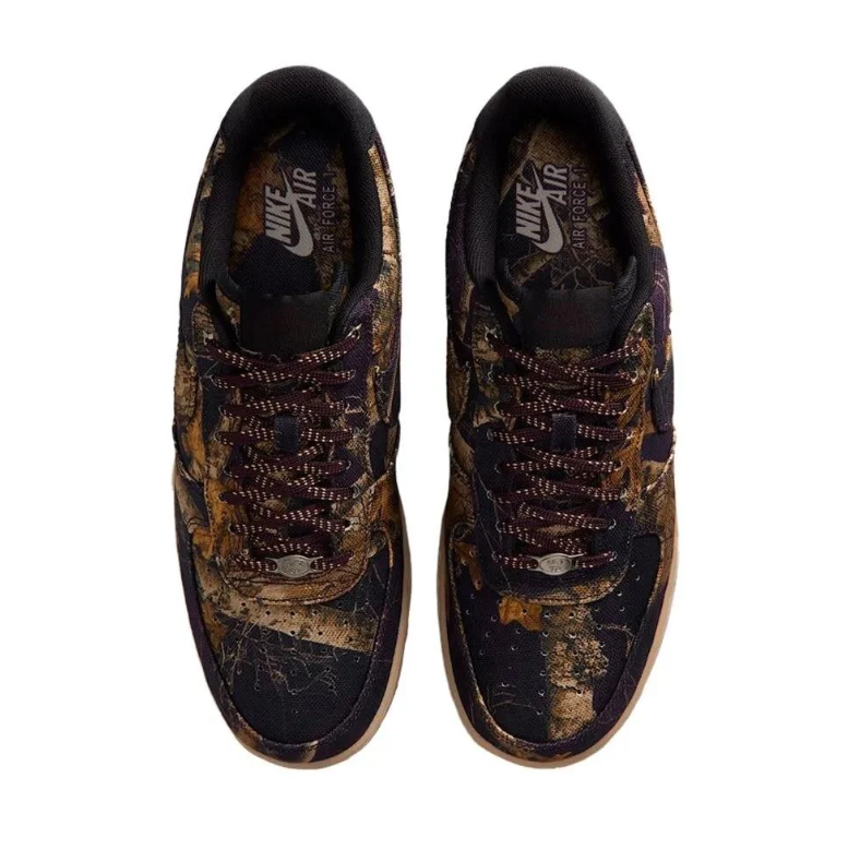 Nike Air Force 1 Low Brown & Black Woodland Camo Sneakers