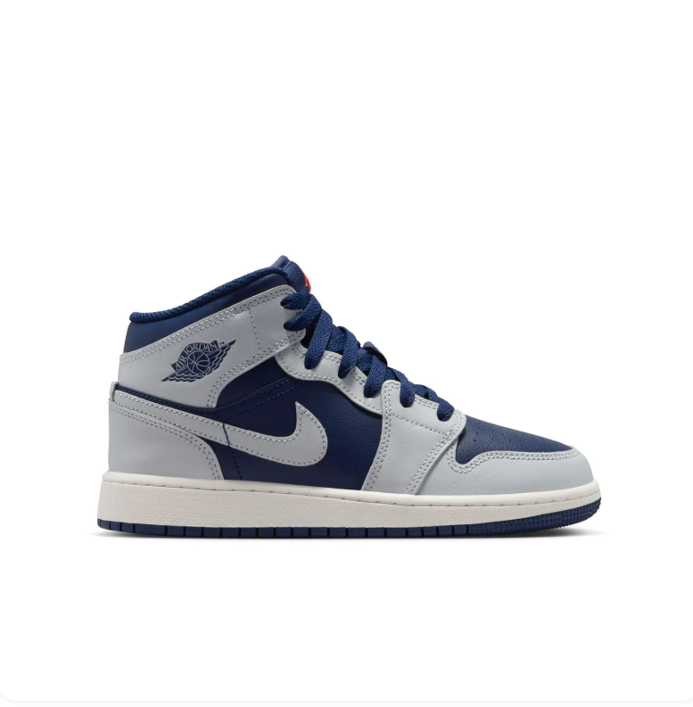 Air Jordan 1 Mid Navy & Light Grey Sneakers