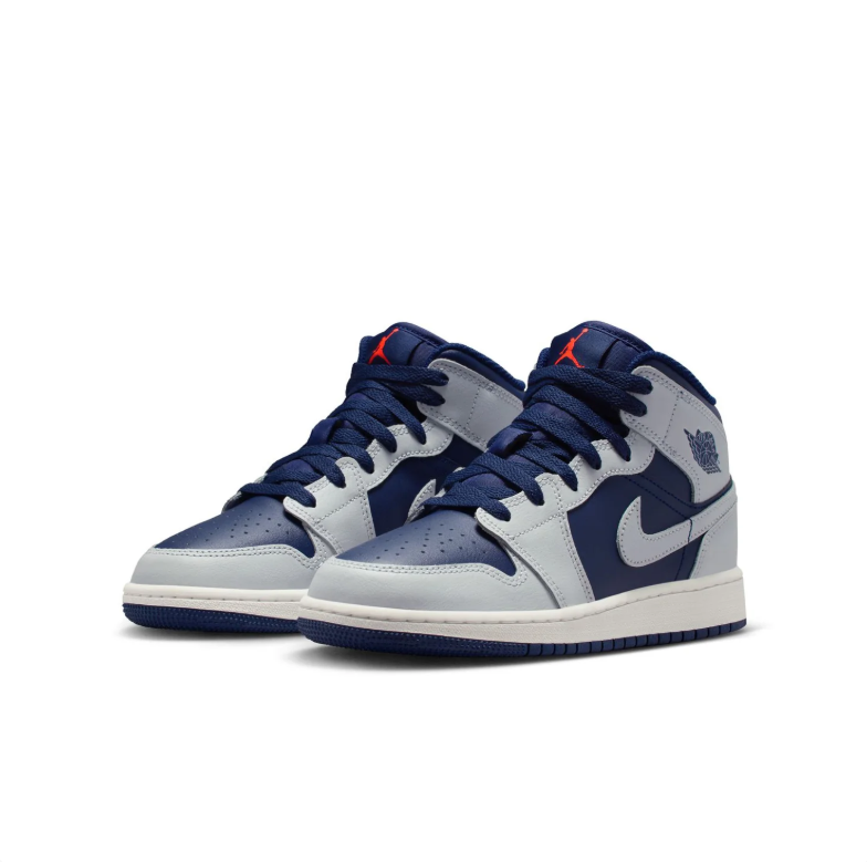 Air Jordan 1 Mid Navy & Light Grey Sneakers
