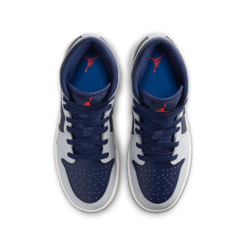 Air Jordan 1 Mid Navy & Light Grey Sneakers