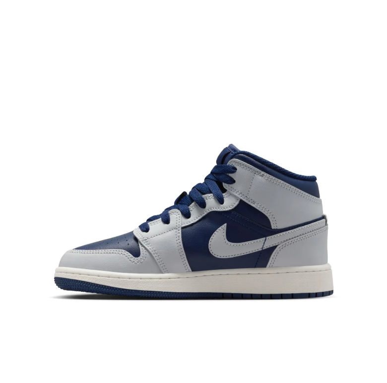 Air Jordan 1 Mid Navy & Light Grey Sneakers