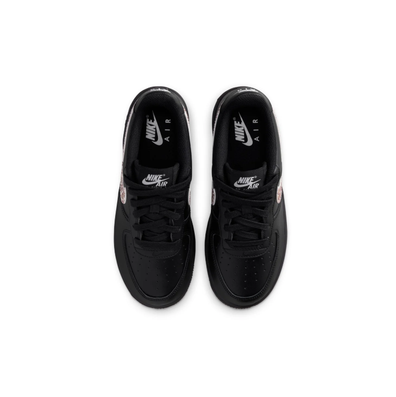 Nike Air Force 1 Low Black Leopard Print Swoosh Sneakers