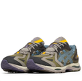 ASICS Olive Green & Blue Low-Top Sneakers with Yellow Accents