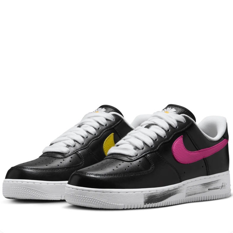 Nike Air Force 1 Low Black Multicolor Swoosh Daisy Sneakers