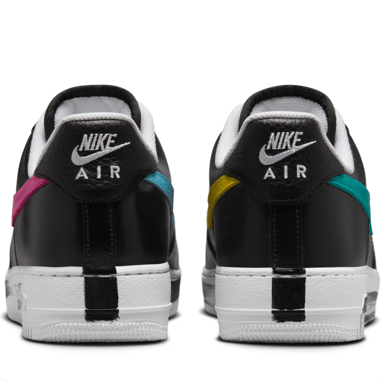 Nike Air Force 1 Low Black Multicolor Swoosh Daisy Sneakers