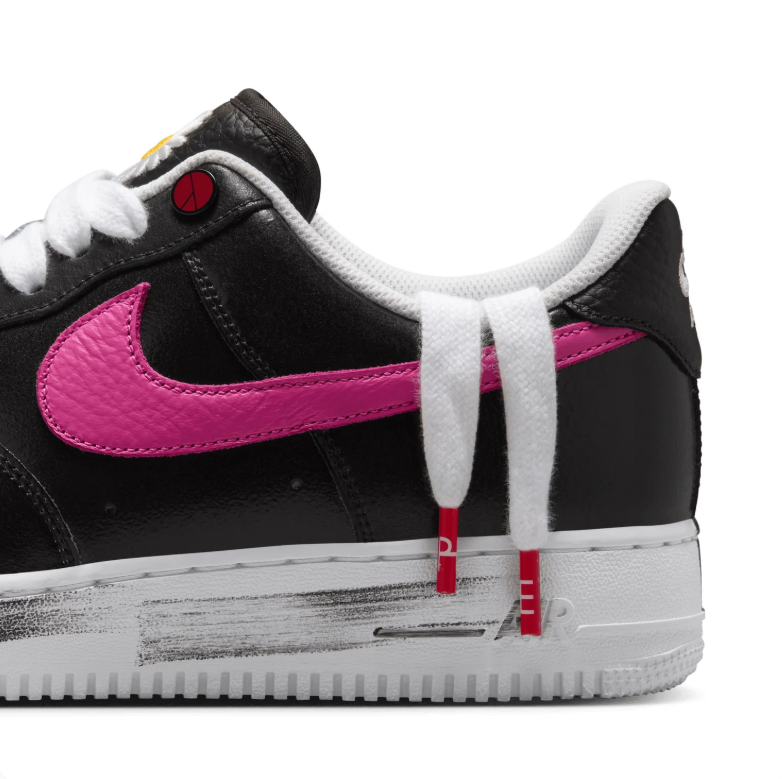 Nike Air Force 1 Low Black Multicolor Swoosh Daisy Sneakers